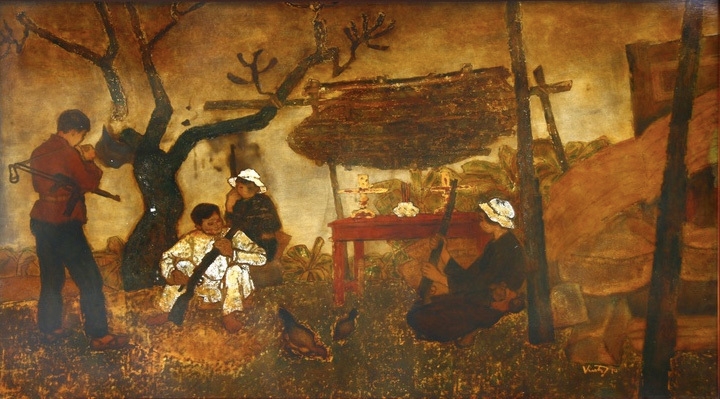 Tác phẩm của họa sĩ Nguyễn Thế Vinh ở chiến trường Khu V