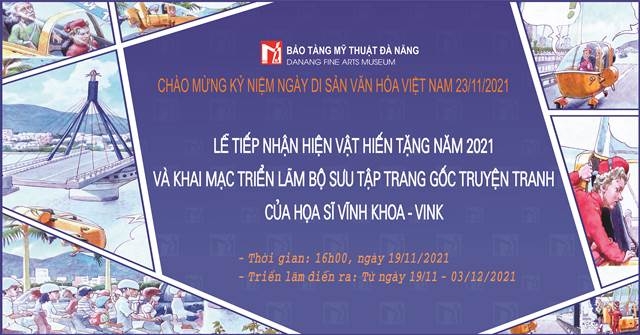 2 Họa sĩ Vĩnh Khoa - Vink và Lê Huy Hạnh tặng tranh gốc cho Bảo tàng Mỹ thuật Đà Nẵng