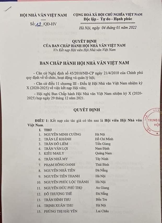3 tác giả Đà Nẵng vào Hội Nhà văn Việt Nam