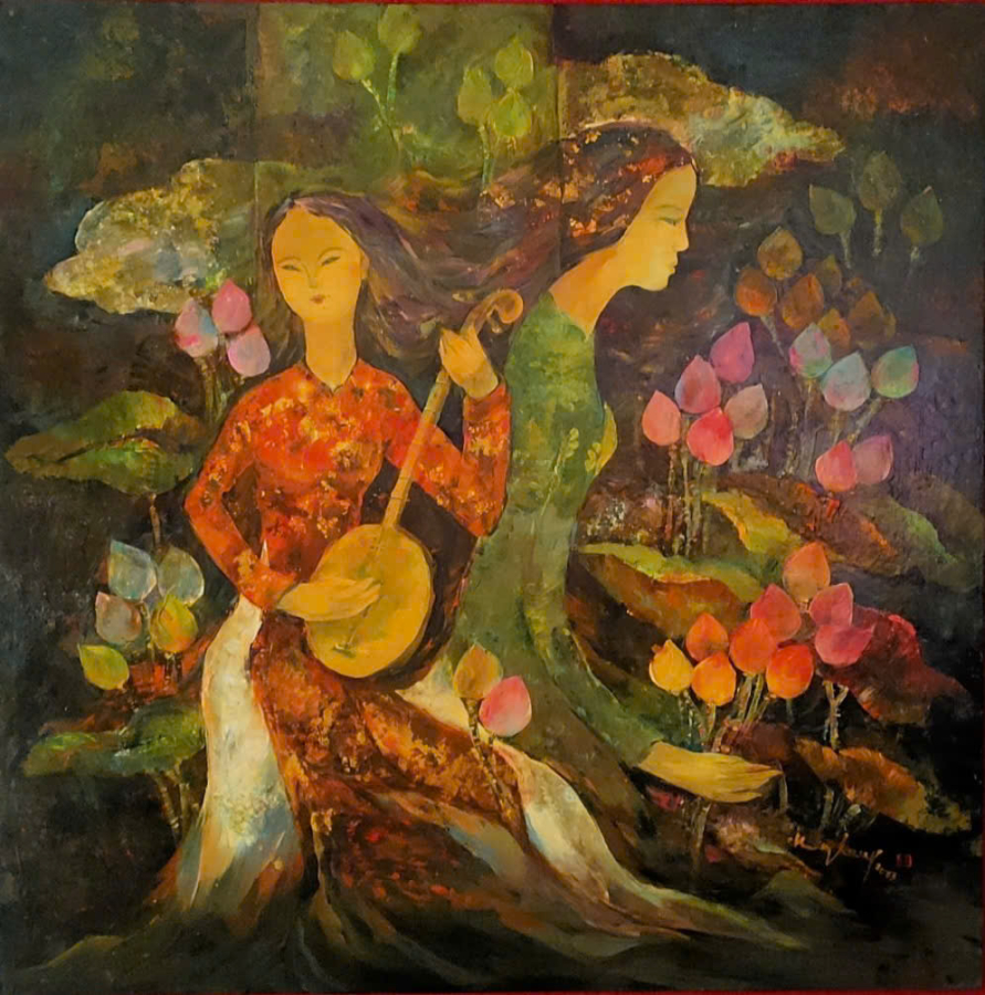 Thiếu nữ và sen